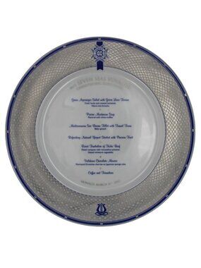 M S Seven Seas Voyager Christening Luncheon Monaco March 31 2003 Plate Porsgrund